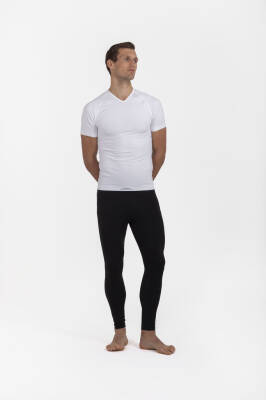 Termal İçlik Üst V Yaka Kısakol Seamless Polipropilen - Beyaz