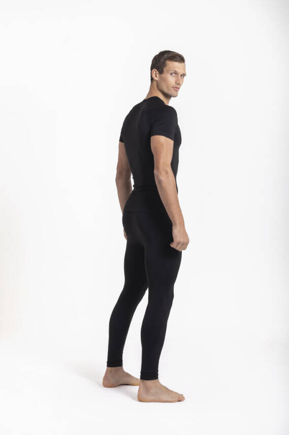 Termal İçlik Üst V Yaka Kısakol Seamless Polipropilen - Siyah - 5