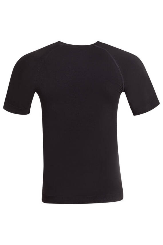 Termal İçlik Üst V Yaka Kısakol Seamless Polipropilen - Siyah - 10