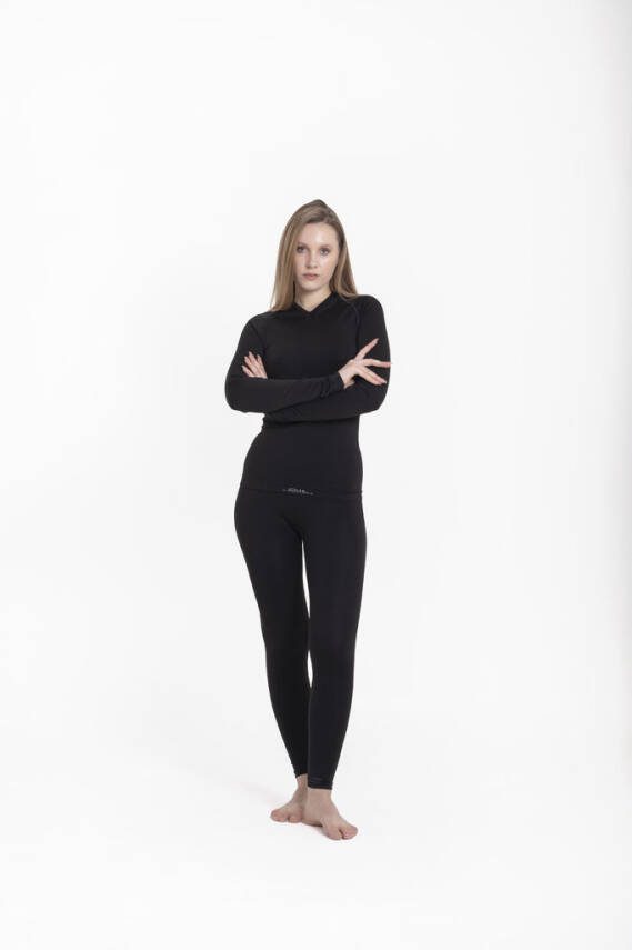 Termal İçlik Üst V Yaka Uzunkol Seamless Polipropilen - Siyah - 6