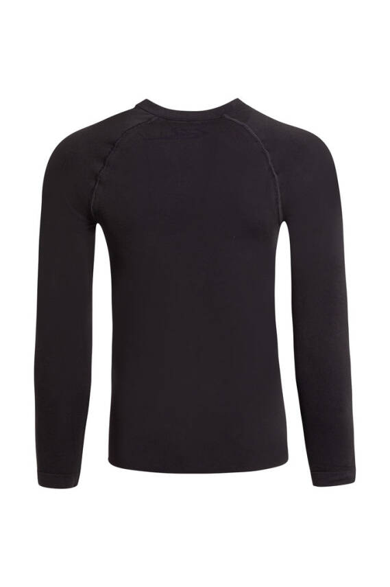 Termal İçlik Üst V Yaka Uzunkol Seamless Polipropilen - Siyah - 12